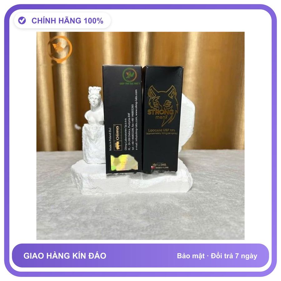 Viên uống hỗ trợ tăng cường sinh lý nam giới Chai Xịt Chống Xuất Tinh Sớm Strong Men Chai 30ml Bản Tiêu Chuẩn
