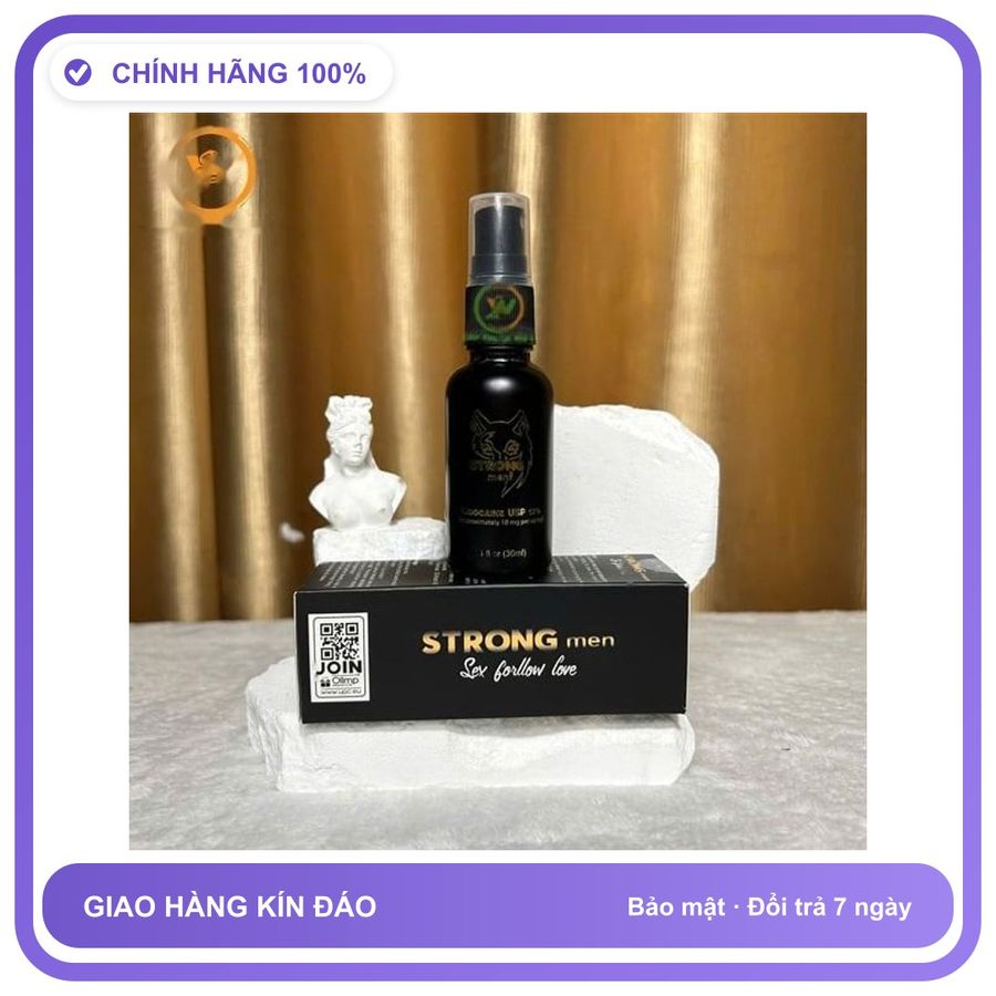 Viên uống hỗ trợ tăng cường sinh lý nam giới Chai Xịt Chống Xuất Tinh Sớm Strong Men Chai 30ml Loại Tốt