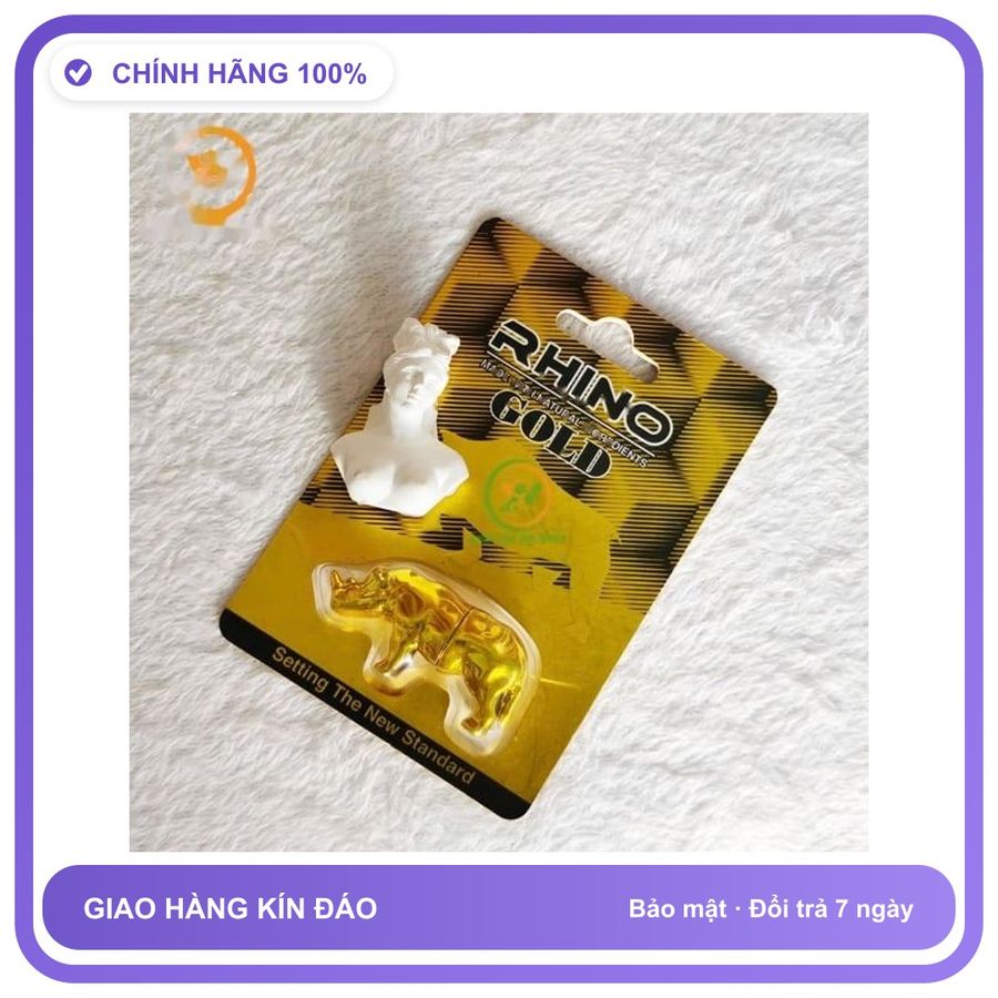 Viên uống hỗ trợ tăng cường sinh lý nam giới Thảo dược cường dương cho nam Rhino Gold USA Vỉ 1 Viên Bản Tiêu Chuẩn