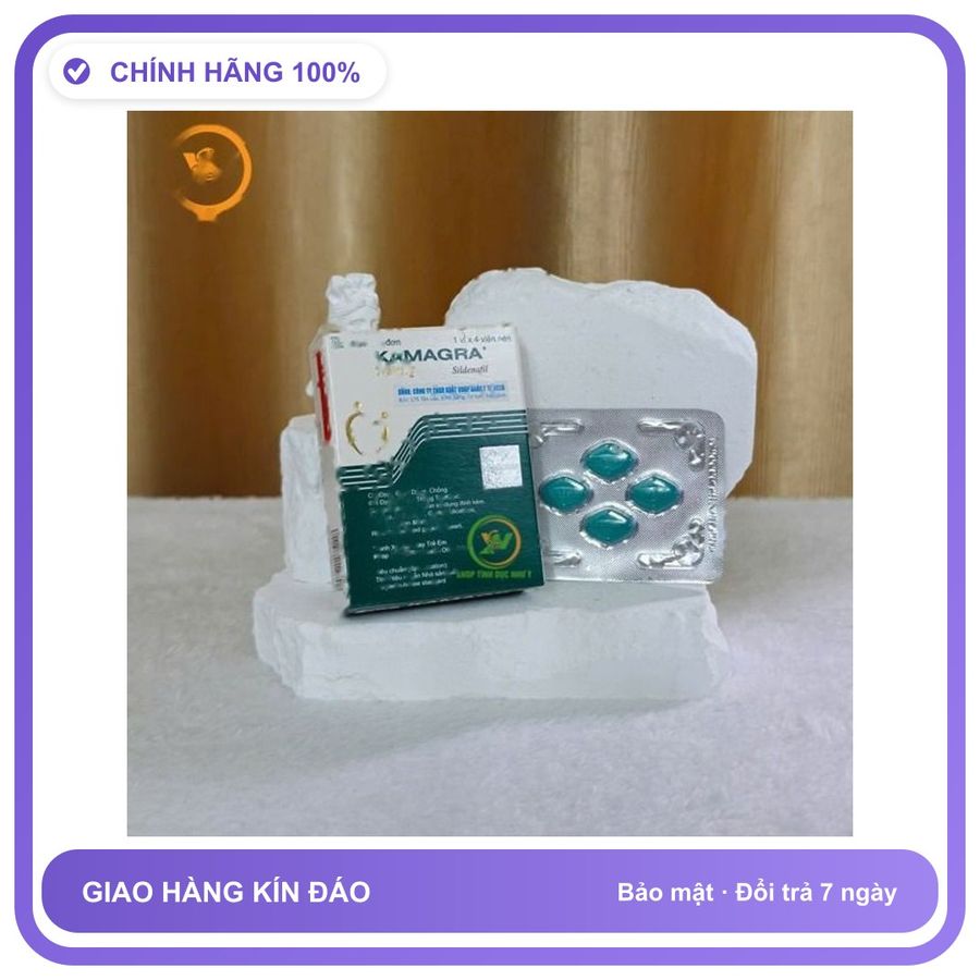 Viên uống hỗ trợ tăng cường sinh lý nam giới tăng cường sinh lý nam KAMAGRA 100mg dạng viên Vỉ 4 Viên Loại Tốt