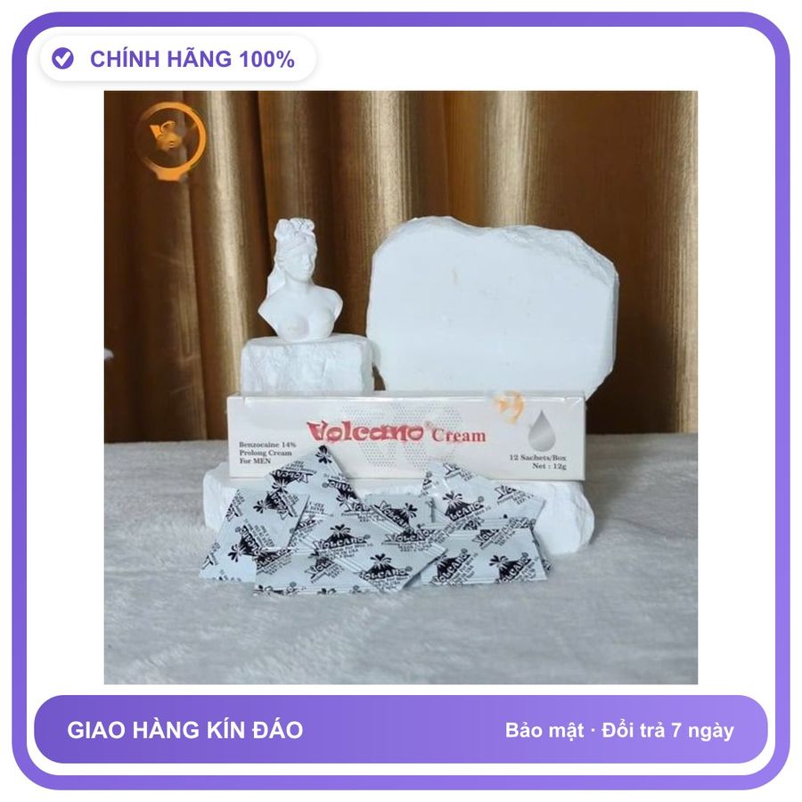 Viên uống hỗ trợ tăng cường sinh lý nam giới Combo 10 gói kem Volcano Cream chống xuất tinh sớm dùng Hàng Nhập Khẩu