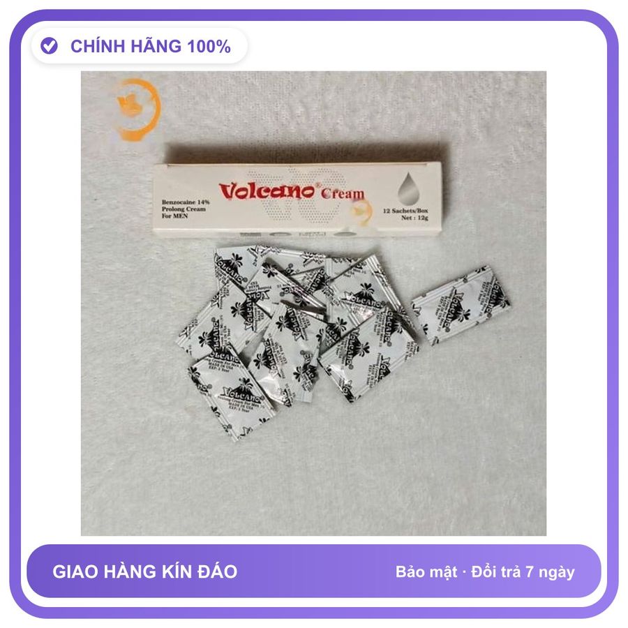 Viên uống hỗ trợ tăng cường sinh lý nam giới Combo 10 gói kem Volcano Cream chống xuất tinh sớm dùng Cao Cấp