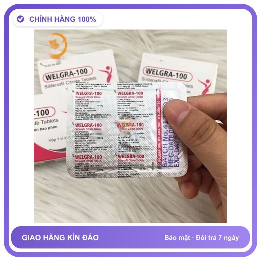 Viên uống hỗ trợ tăng cường sinh lý nam giới tăng cường sinh lý nam Welgra-100 hộp 4 viên Chính Hãng An Toàn Tiện Lợi Giao Nhanh Toàn Quốc Loại Tốt
