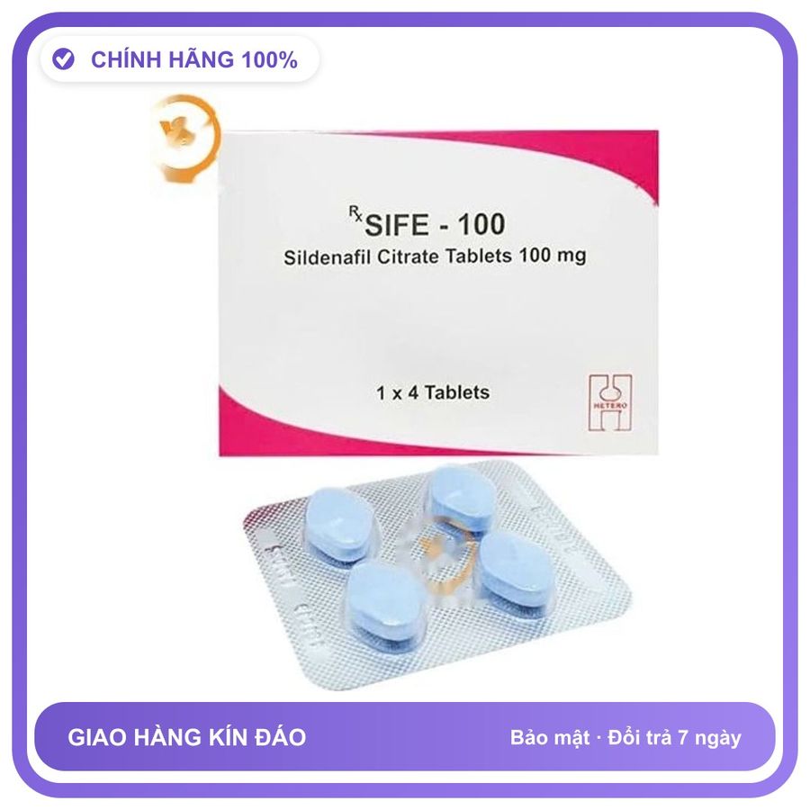 Viên uống hỗ trợ tăng cường sinh lý nam giới tăng cường sinh lý nam SIFE 100mg hộp 4 viên Hàng Nhập Khẩu