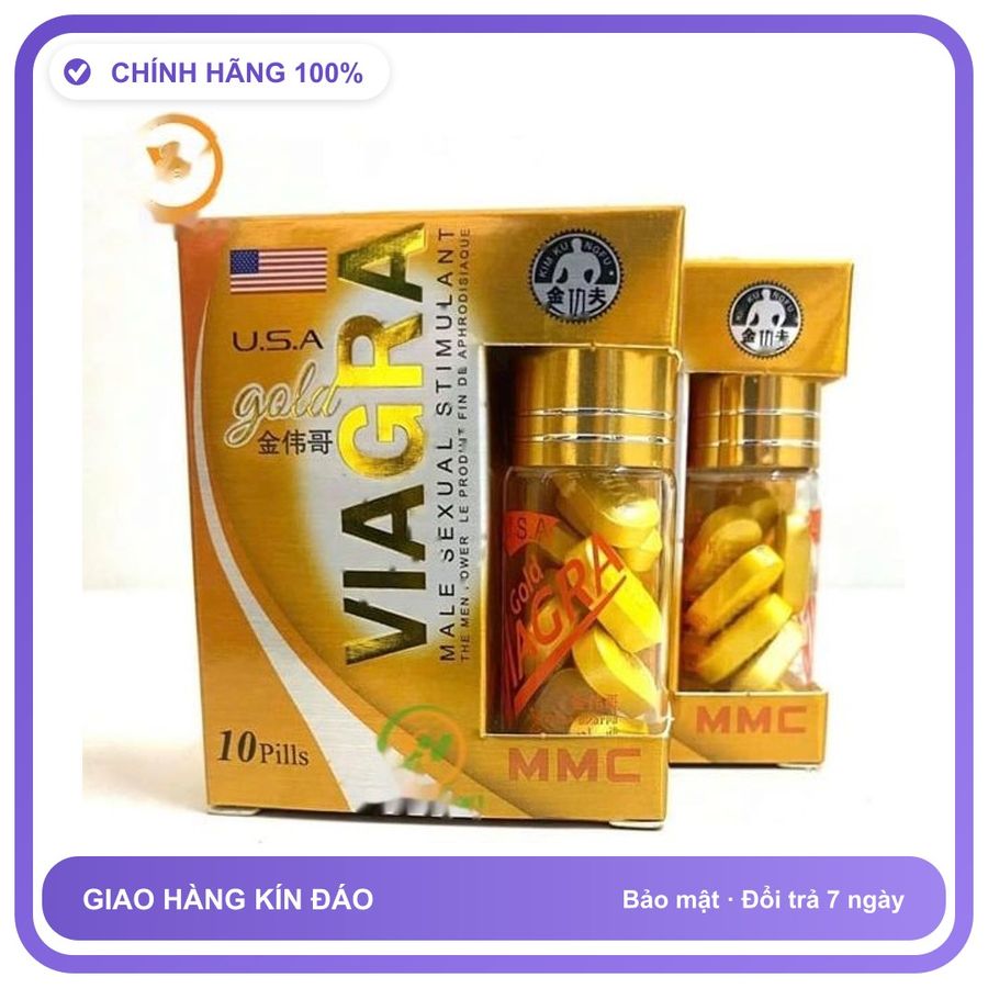 Viên uống hỗ trợ tăng cường sinh lý nam giới , tăng ham muốn Viagra Gold USA Hộp 10 Viên Hàng Nhập Khẩu