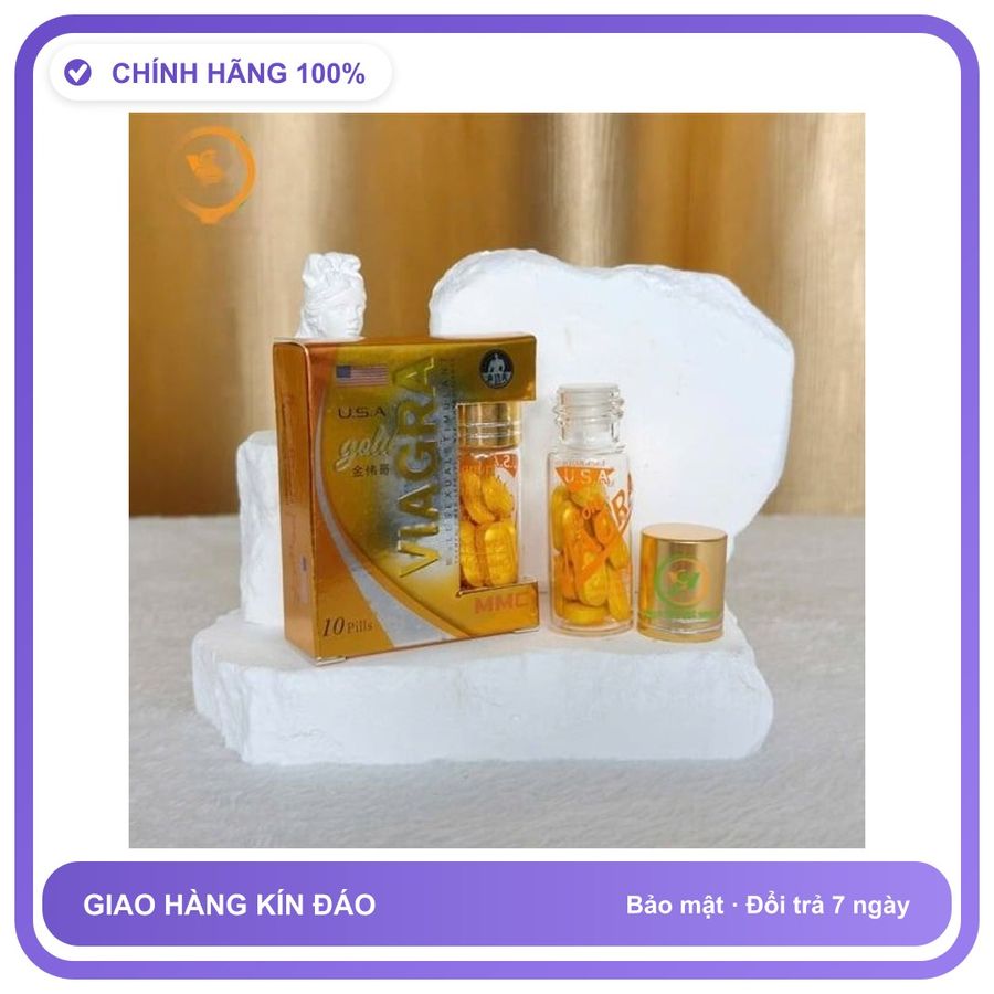 Viên uống hỗ trợ tăng cường sinh lý nam giới , tăng ham muốn Viagra Gold USA Hộp 10 Viên Chính Hãng An Toàn Tiện Lợi Giao Nhanh Toàn Quốc Cao Cấp