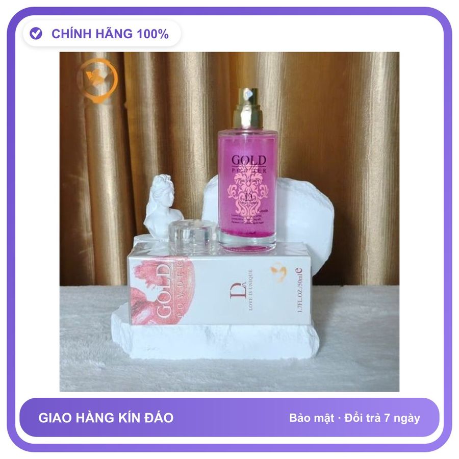 Nước Hoa Tăng Sinh Lý Nam Và Nữ cực mạnh Gold Powder D - Hương Quyến Rũ Cuốn Hút Cao Cấp Hàng Nhập Khẩu
