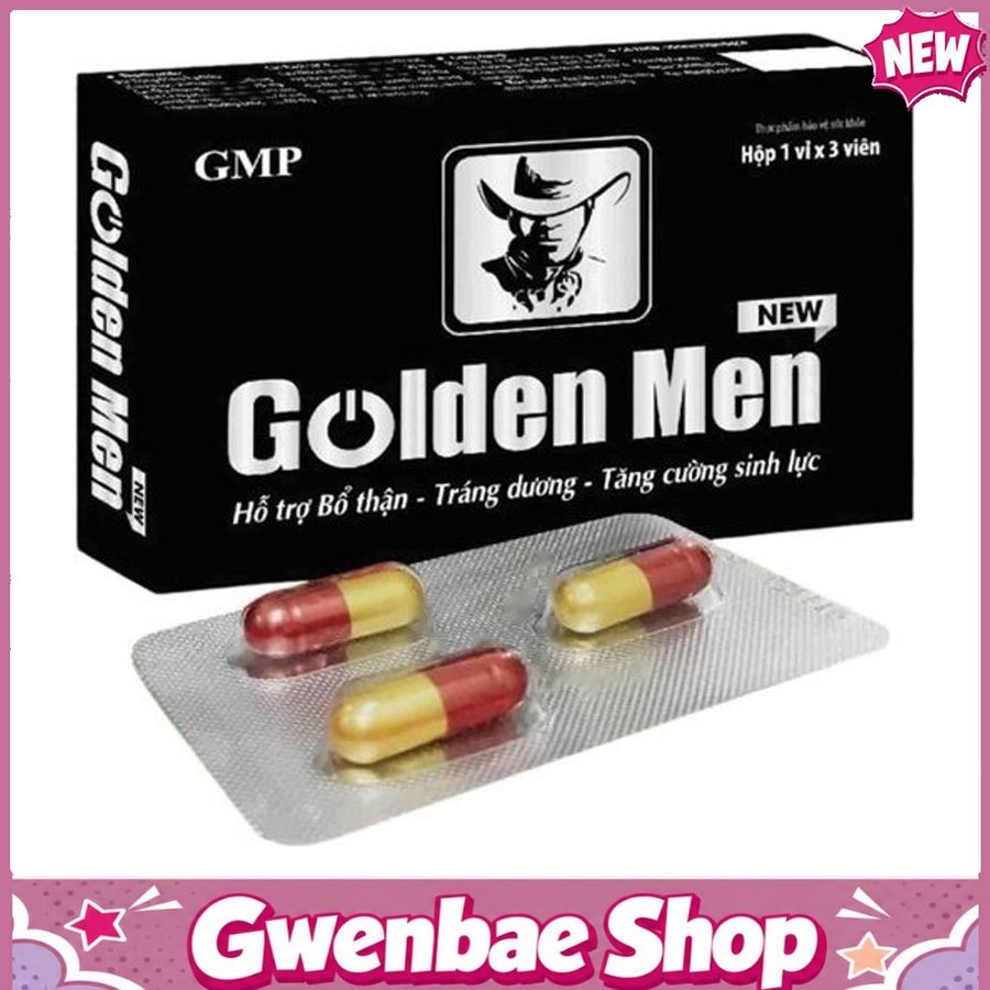 Golden Men New - Hỗ Trợ Bổ Thân, Tráng Dương (Hộp 3 Viên) Gwenshop Chính Hãng