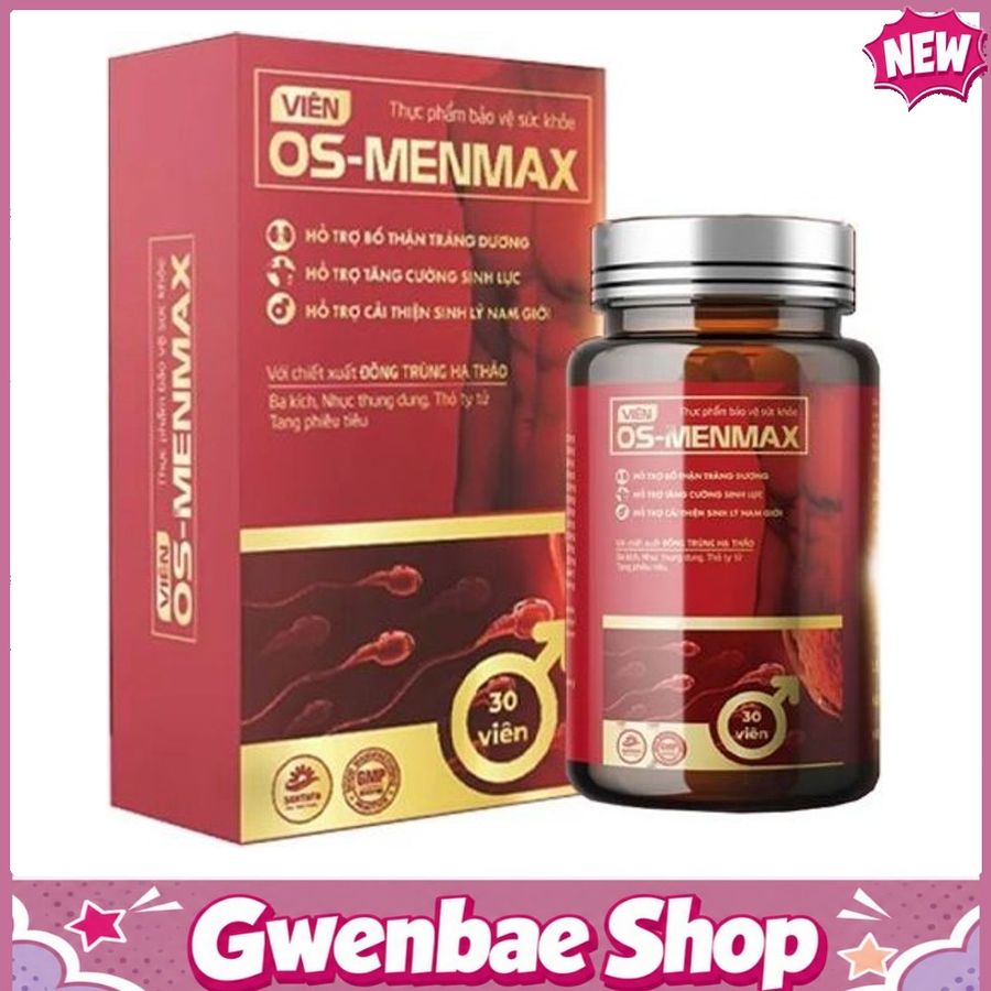 OS - MENMAX - Tăng Cường Sức Khỏe Và Sinh Lý Nam Giới (Hộp 30 Viên) Gwenshop Chính Hãng