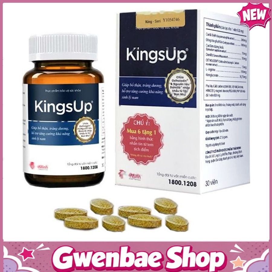Viên Uống Kings Up - Giúp Bổ Thận, Tráng Dương & Hạn Chế Quá Trình Mãn Dục Sớm Gwenshop Chính Hãng Hàng Nhập Khẩu