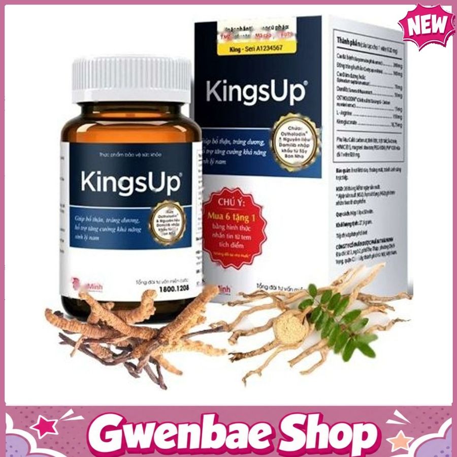 Viên Uống Kings Up - Giúp Bổ Thận, Tráng Dương & Hạn Chế Quá Trình Mãn Dục Sớm Gwenshop Chính Hãng Mẫu Mới