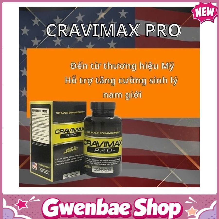Cravimax Pro Hỗ Trợ Cải Thiện Sinh Lý Giúp Nam Giới Gwenshop Chính Hãng Bản Tiêu Chuẩn
