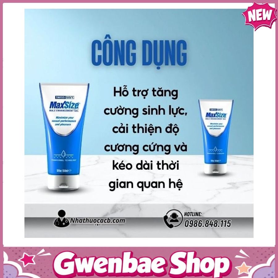 Gel Max Size USA Chống Xuất Sớm, Cải Thiện Sinh Lý Nam Giới Gwenshop Chính Hãng Bản Tiêu Chuẩn