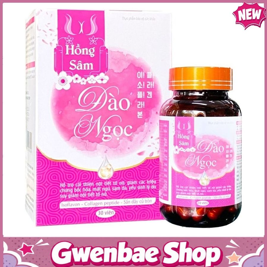 Hồng Sâm Đào Ngọc Cải Thiện Tăng Nội Tiết Tố Nữ Gwenshop Chính Hãng