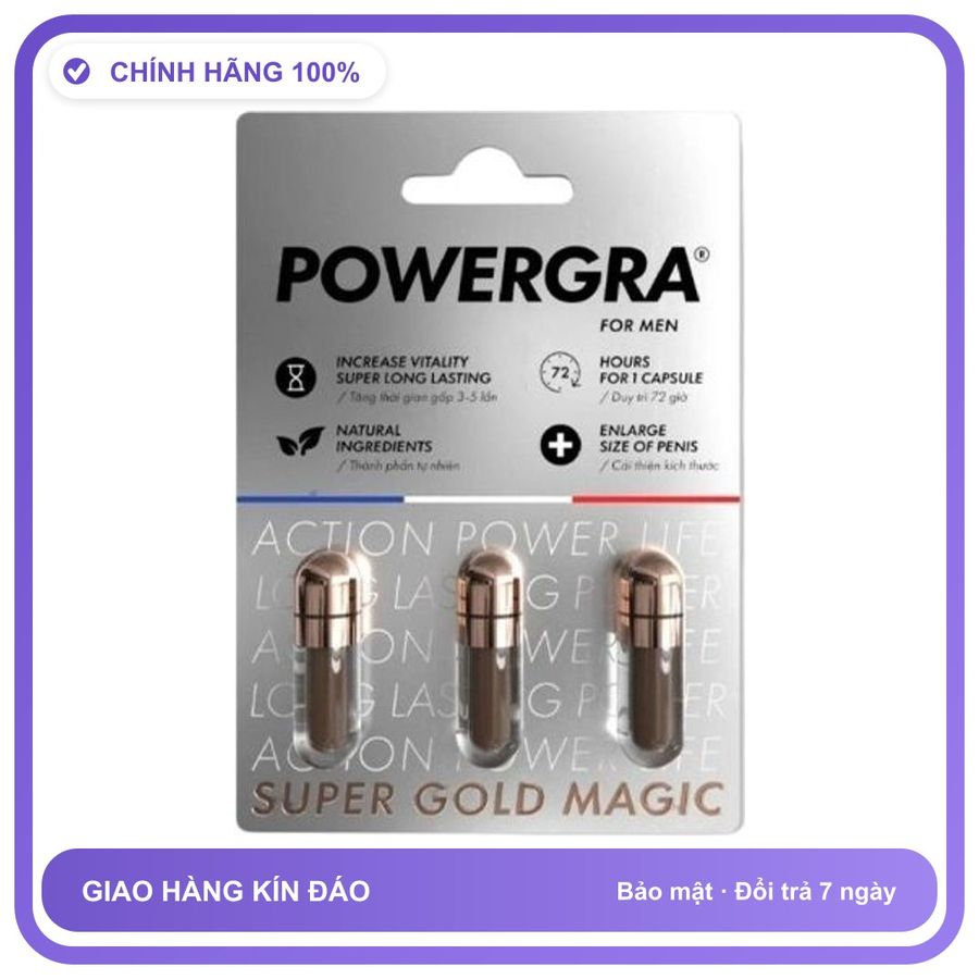 Powergra For Men - Hỗ Trợ Bổ Thận, Tráng Dương (Vỉ 3 Viên) Snapshop Chính Hãng