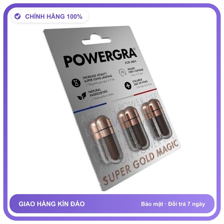 Powergra For Men - Hỗ Trợ Bổ Thận, Tráng Dương (Vỉ 3 Viên) Snapshop Chính Hãng Mẫu Mới