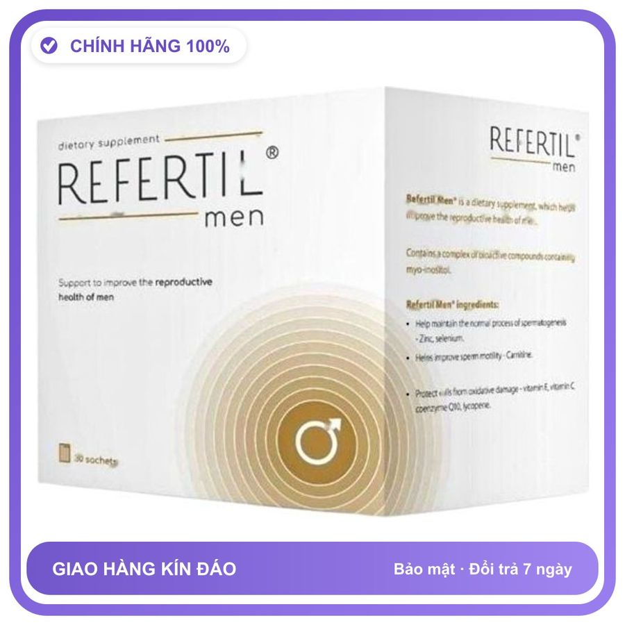 Refertil Men - Hỗ Trợ Sức Khỏe Sinh Sản Nam Giới (Hộp 30 Gói) Snapshop Chính Hãng Hàng Nhập Khẩu