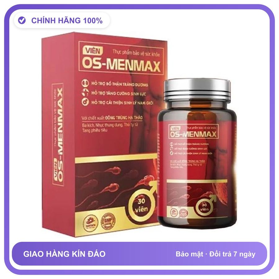 OS - MENMAX - Tăng Cường Sức Khỏe Và Sinh Lý Nam Giới (Hộp 30 Viên) Snapshop Chính Hãng