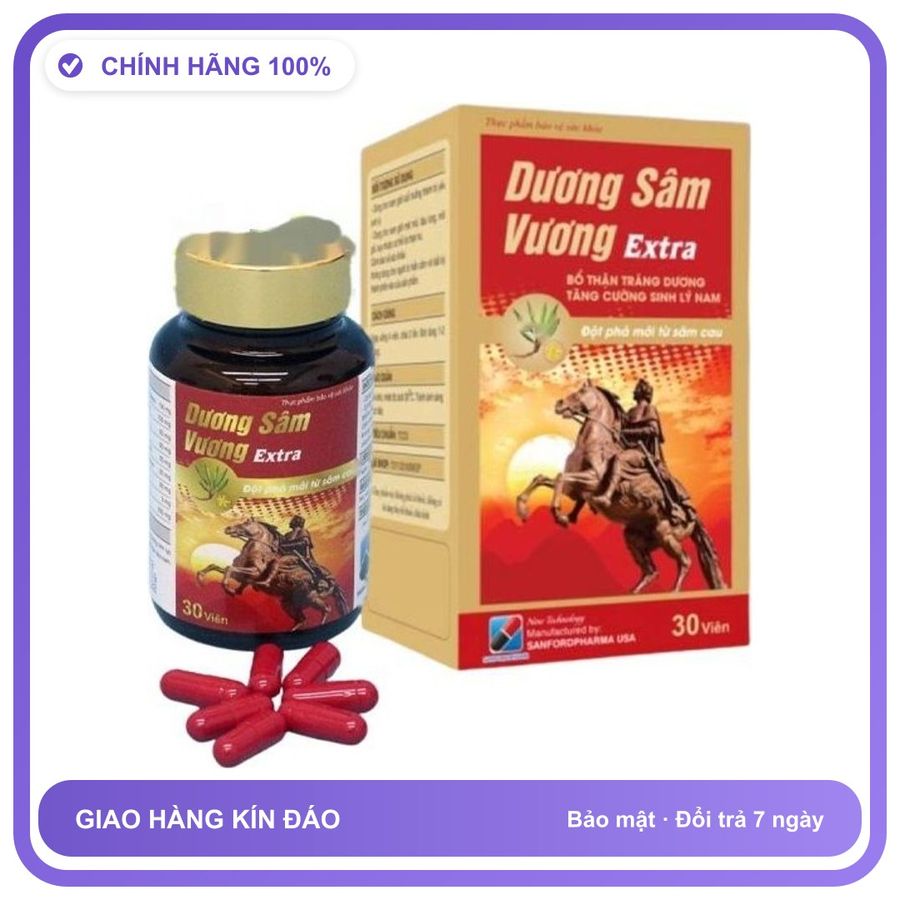 Dương Sâm Vương Extra - Hỗ Trợ Bổ Thận, Tăng Cường Sinh Lực (Hộp 30 Viên) Snapshop Chính Hãng Mẫu Mới