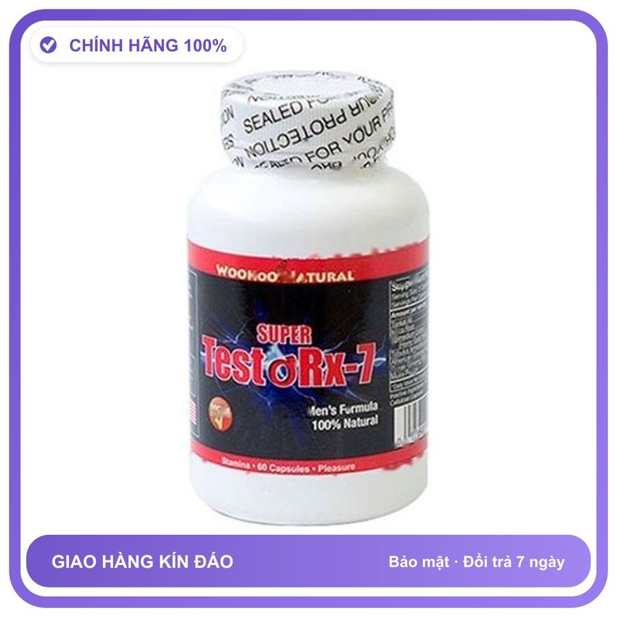Super Testo Rx-7 - Hỗ Trợ Cải Thiện Tình Trạng Nam Giới Yếu Sinh Lý (Hộp 60 Viên) Snapshop Chính Hãng Hàng Nhập Khẩu
