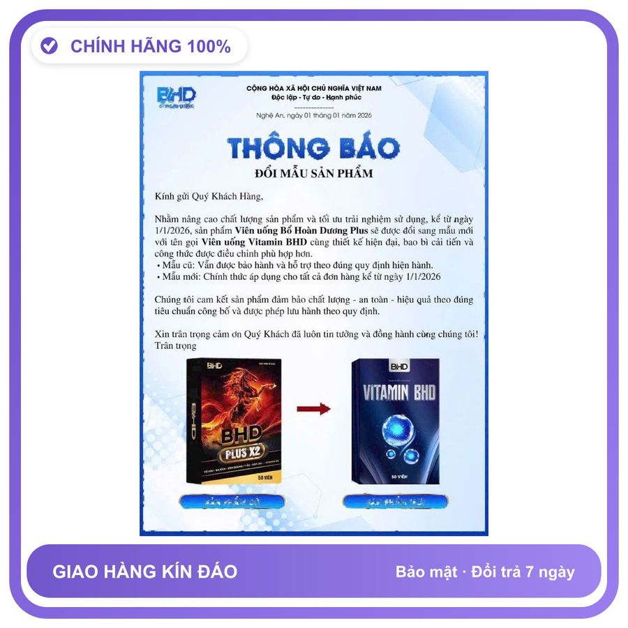 Viên Uống Vitamin BHD - Hỗ Trợ Bổ Thận, Tráng Dương Snapshop Chính Hãng Hàng Nhập Khẩu