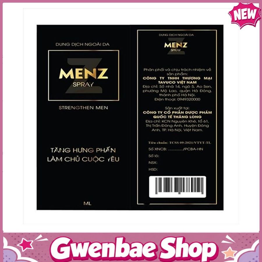 Dung Dịch Ngoài Da Menz Spray - Hỗ Trợ Phòng Ngừa Và Điều Trị Viêm Nhiễm Nam Khoa Gwenshop Chính Hãng