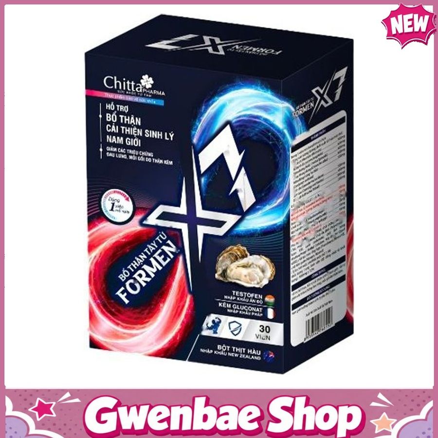 Bổ Thận Tây Tử Formen X7 - Hỗ Trợ Cải Thiện Chức Năng Thận Gwenshop Chính Hãng Hàng Nhập Khẩu