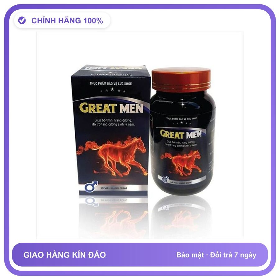 Great Men - Hỗ Trợ Tăng Cường Sinh Lý Nam Giới (Hộp 30 Viên) Snapshop Chính Hãng