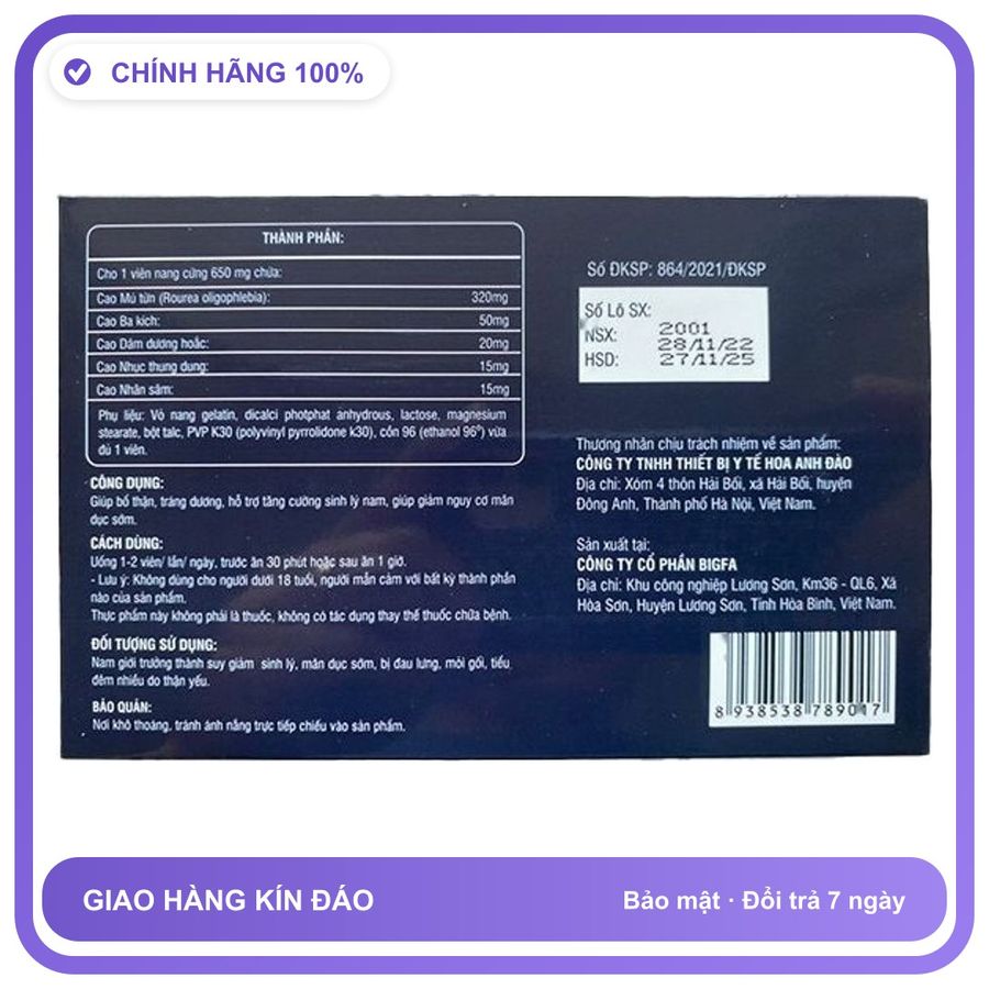 Great Men - Hỗ Trợ Tăng Cường Sinh Lý Nam Giới (Hộp 10 Viên) Snapshop Chính Hãng Hàng Nhập Khẩu