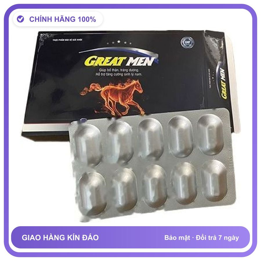Great Men - Hỗ Trợ Tăng Cường Sinh Lý Nam Giới (Hộp 10 Viên) Snapshop Chính Hãng Mẫu Mới