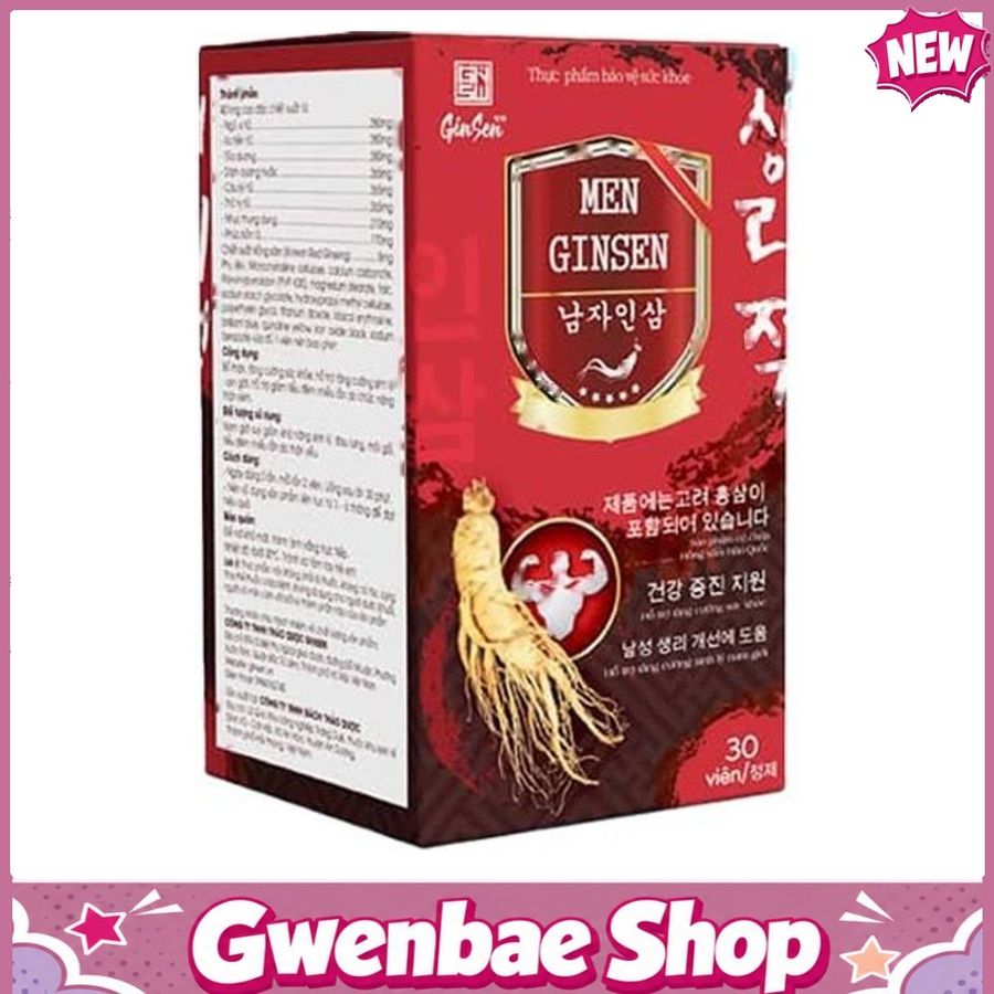 Men Ginsen - Hỗ Trợ Bổ Thận, Tăng Cường Sinh Lý Nam Giới Gwenshop Chính Hãng Mẫu Mới