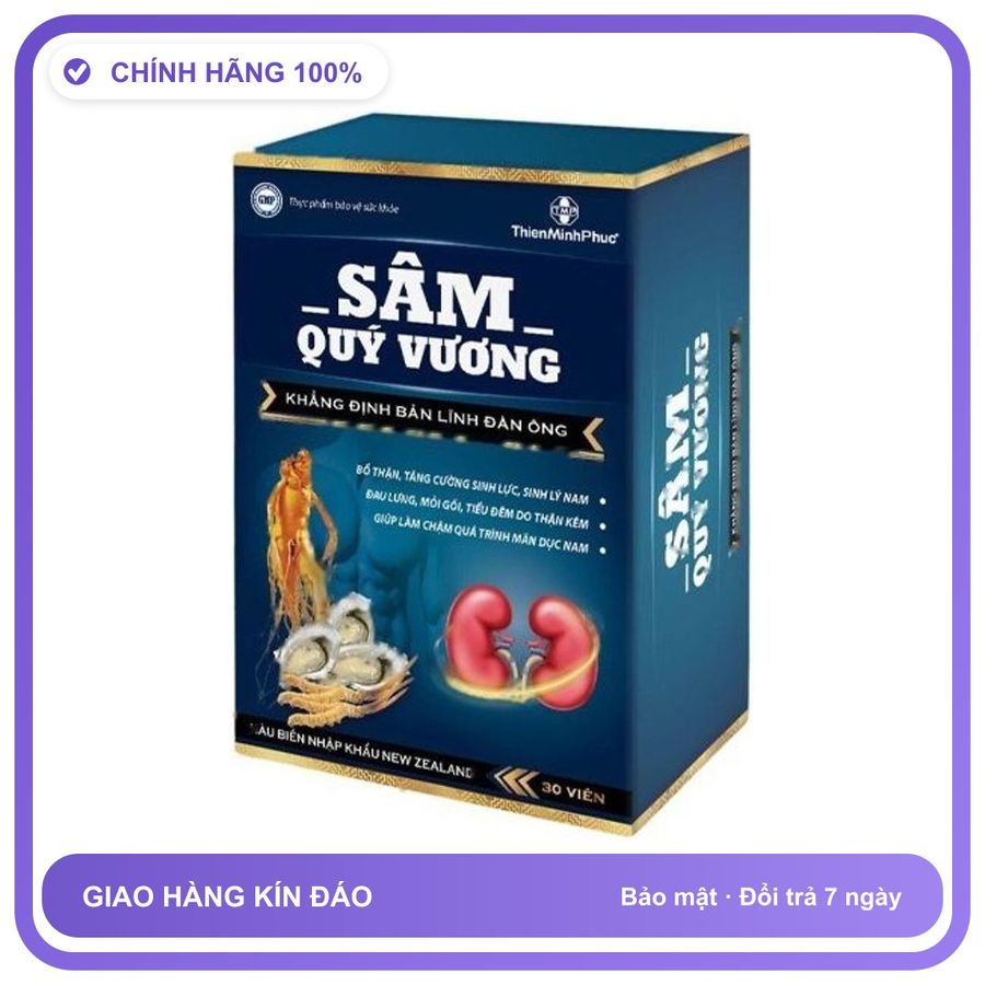 SÂM QUÝ VƯƠNG - Hỗ Trợ Bổ Thận & Tráng Dương (Hộp 30 Viên) Snapshop Chính Hãng Hàng Nhập Khẩu
