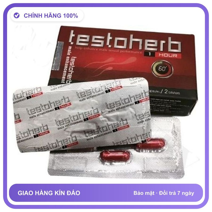 Testoherb 1 Hour - Hỗ Trợ Kéo Dài Thời Gian Quan Hệ (Hộp 16 Viên) Snapshop Chính Hãng Mẫu Mới
