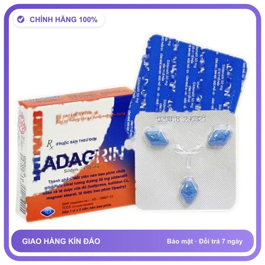 Thuốc Điều Trị Rối Loạn Sinh Lý Nam ADAGRIN 50mg Snapshop Chính Hãng Mẫu Mới