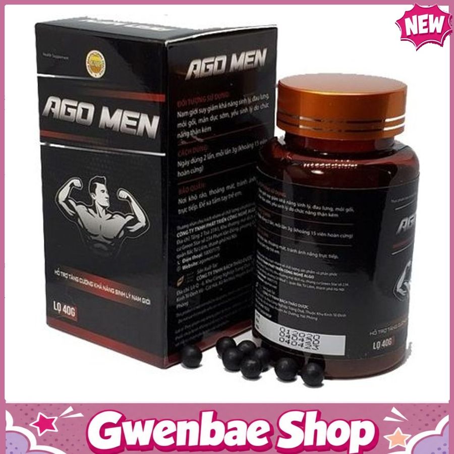 Ago Men - Hỗ Trợ Bổ Thận & Tăng Cường Sinh Lý (Hộp 40g) Gwenshop Chính Hãng Mẫu Mới