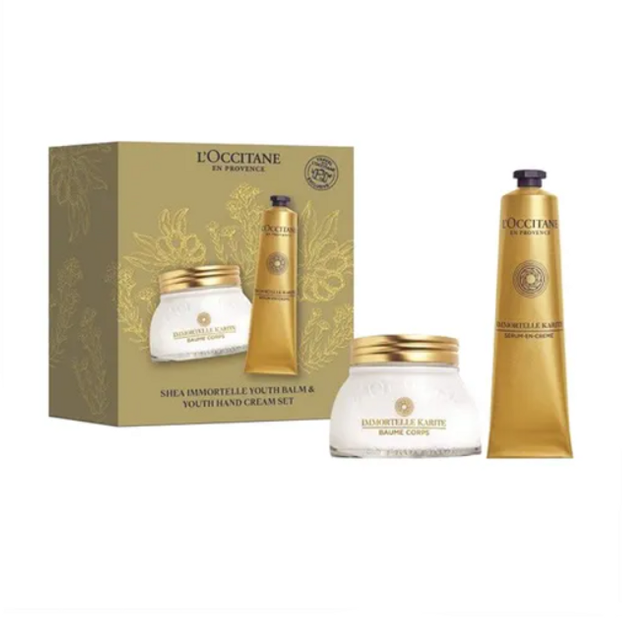 Set dưỡng 2 món L'Occitane Immortelle Shea Youth Body Balm & Youth Hand Cream