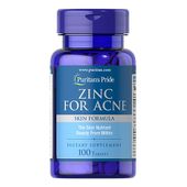 Viên kẽm hỗ trợ chăm sóc mụn Zinc for Acne Puritan's Pride 100 viên của Mỹ - Cải thiện tình trạng mụn và làm sạch da hiệu quả