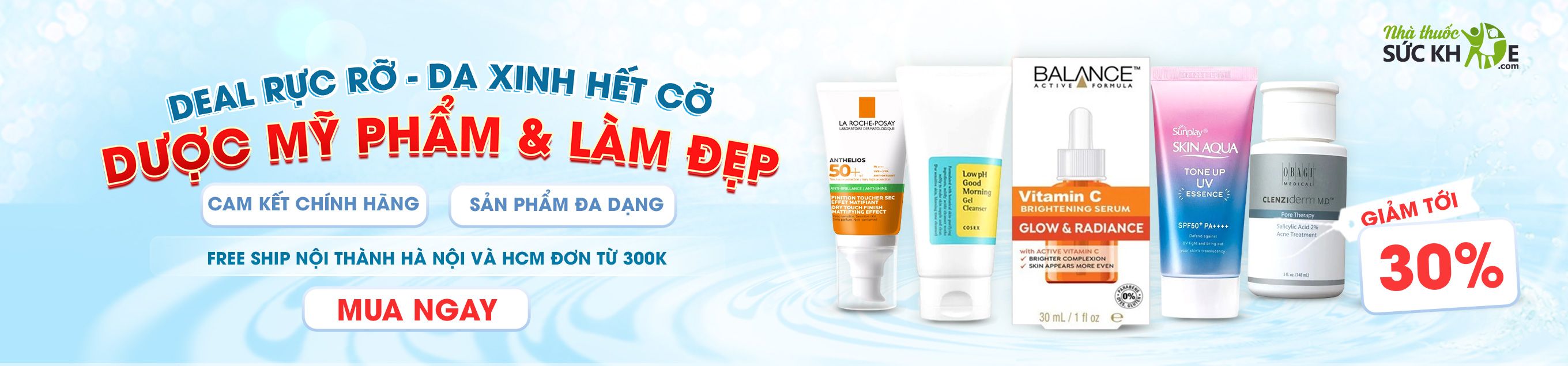 Nhà Thuốc Sức Khỏe Sale dược mỹ phẩm và làm đẹp giảm tới 30%