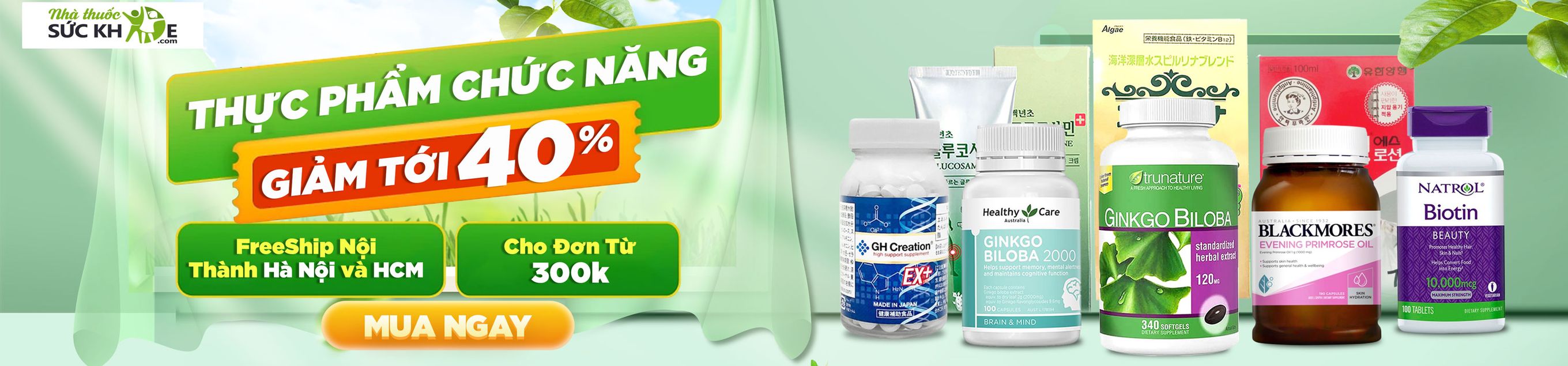 Nhà Thuốc Sức Khỏe Sale thực phẩm chức năng giảm giá đến 40%